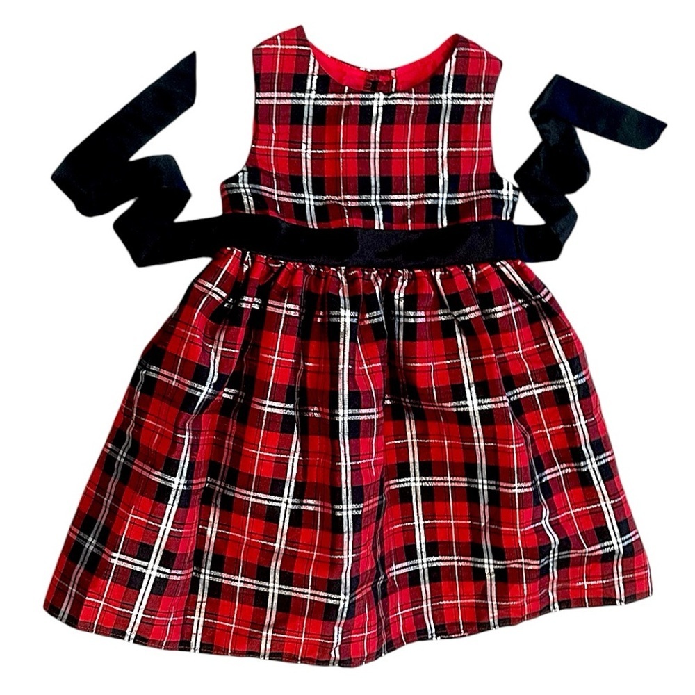 Y2K Girl’s Christmas Dress Tartan Plaid Formal Christmas Dress Size 5 George
